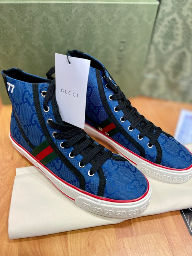 Tenis Gucci Botita Azul Monograma Ropa y accesorios para caballero