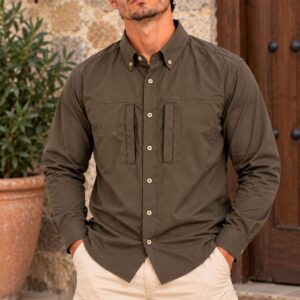 Camisa Maja Jeep Manga Larga Color Cafe Oscuro