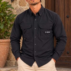 Camisa Maja Jeep Manga Larga Color Negro