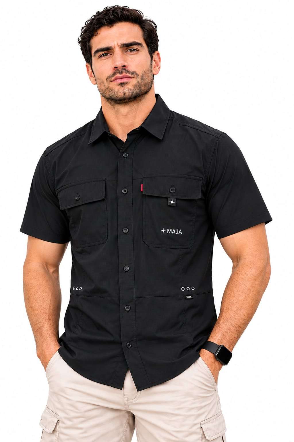 CAMISA MAJA MANGA CORTA COLOR NEGRO